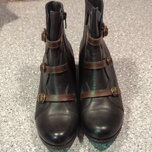 Black and Brown Women's Ankle Boots